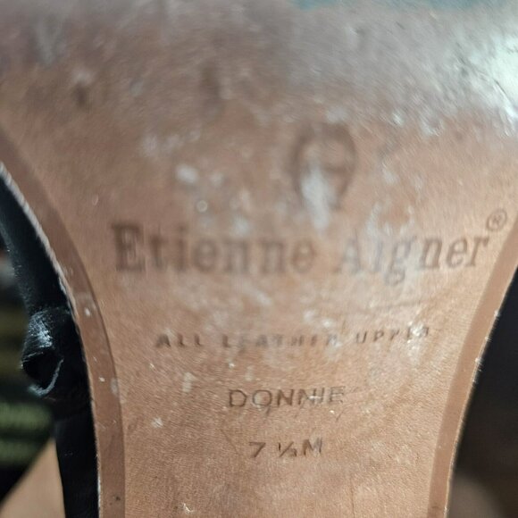 Vintage Elienne Aigner Women’s Black Leather Ankle Booties Size 7.5 - Picture 8 of 12